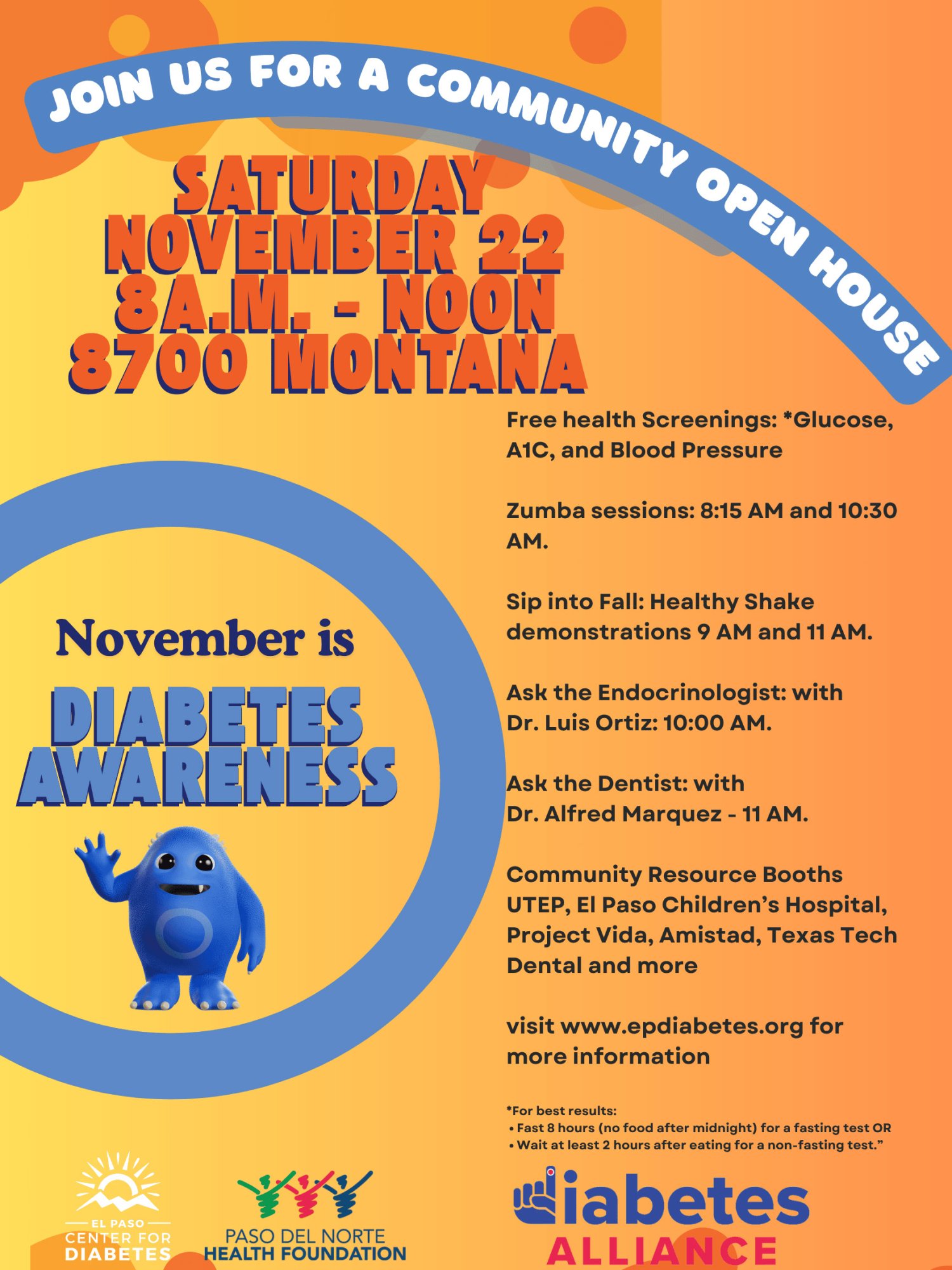 Community Open House: November is Diabetes Awareness